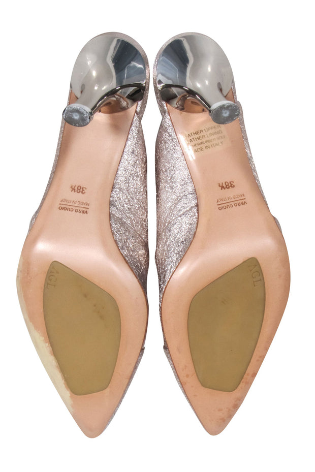 Current Boutique-AGL - Rose Gold Leather Mule Heels Sz 8.5