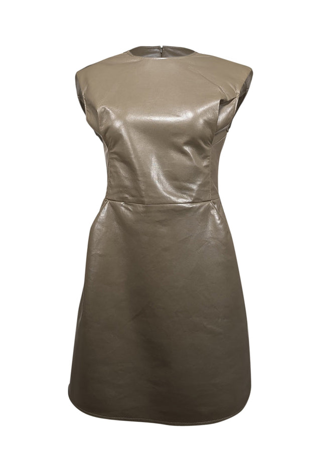 Current Boutique-AS by DF - Olive Recycled Leather "Port Elizabeth" Dress Sz S