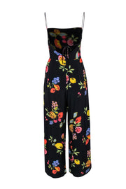 Current Boutique-ASTR the Label - Black w/ Fruit Print Strappy Back Jumpsuit Sz S