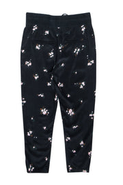 Current Boutique-A.L.C. - Black Floral Print "Aster" Silk Pants Sz 8