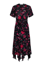 Current Boutique-A.L.C. - Black & Red Floral Wrap Dress Sz 4