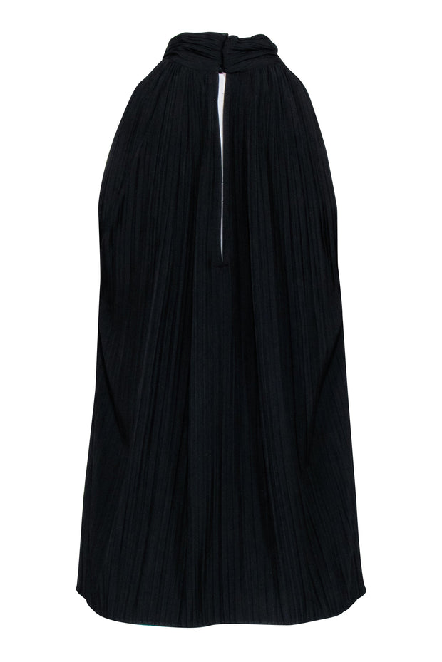 Current Boutique-A.L.C. - Black Sleeveless High Neck Pleated Top Sz 4