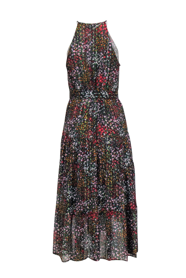 Current Boutique-A.L.C. - Black w/ Multi Color Floral Print Maxi Dress Sz 4