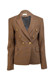 Current Boutique-A.L.C. - Brown Houndstooth Double Breasted Blazer Sz 8