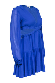 Current Boutique-A.L.C. - Cobalt Blue Side & Back Cut Out Long Sleeve Dress Sz S