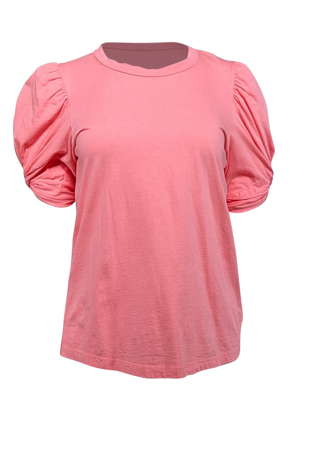 Current Boutique-A.L.C. - Coral Cotton Puff Sleeve Shirt Sz S