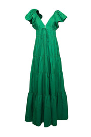 Current Boutique-A.L.C. - Green Maxi V-Neckline Dress Sz 12