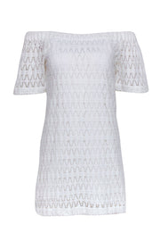 Current Boutique-A.L.C. - Ivory Crochet Lace Off The Shoulder Dress Sz 2