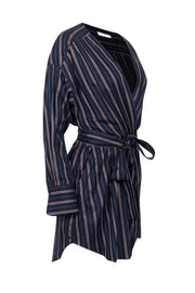 Current Boutique-A.L.C. - Navy w/ Red & Cream Striped Faux Wrap Dress Sz 8