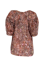 Current Boutique-A.L.C. - Orange, Pink, & Yellow Paisley Print Chiffon Puff Sleeve Top Sz 0