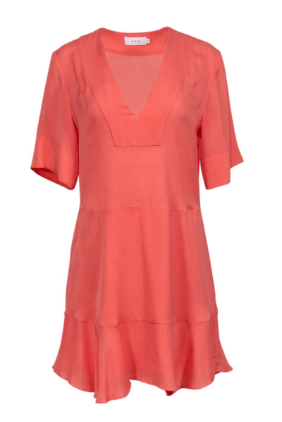 Current Boutique-A.L.C. - Orange Silk V-Neck Dress Sz 6