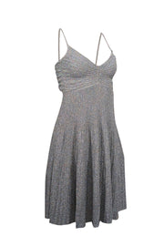 Current Boutique-A.L.C. - Silver Metallic Pleated Mini Dress Sz XS