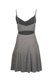 Current Boutique-A.L.C. - Silver Metallic Pleated Mini Dress Sz XS