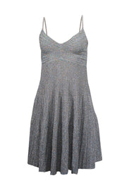 Current Boutique-A.L.C. - Silver Metallic Pleated Mini Dress Sz XS