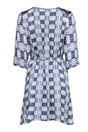 Current Boutique-Ace & Jig - Grey & Blue Checkered Waist Tie Dress Sz S