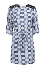 Current Boutique-Ace & Jig - Grey & Blue Checkered Waist Tie Dress Sz S