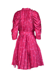 Current Boutique-Acler - Fuchsia Floral Print Pleated Satin Dress Sz 8