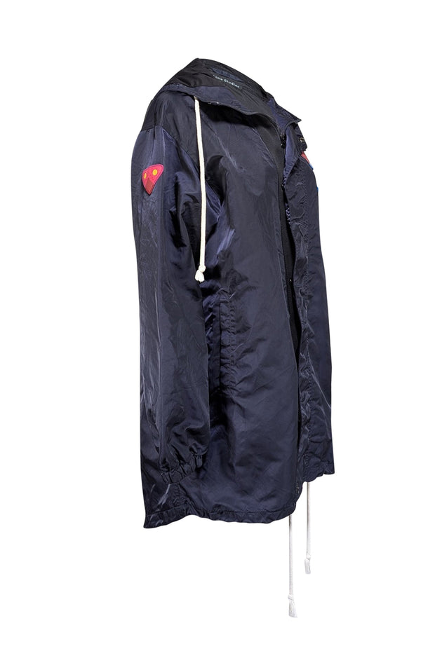 Current Boutique-Acne Studios - Navy Nylon Hooded Jacket w/ Patches Sz M