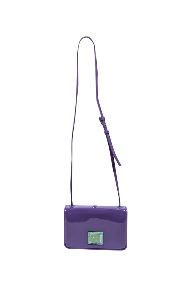 Current Boutique-Acne studio - Purple w/ Green Face Patch Patent Leather Crossbody Bag