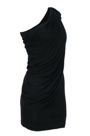 Current Boutique-Adam Lippes - Black One Shoulder Sleeveless Mini Dress Sz XS