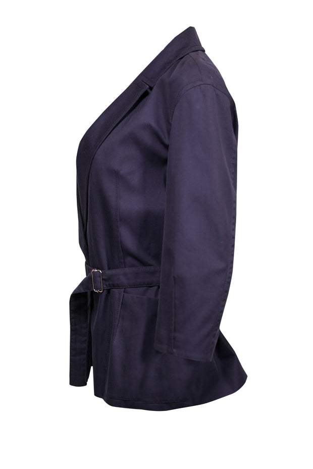 Current Boutique-Agnona - Navy Blazer w/ Removable Belt Sz 4