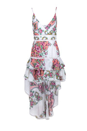 Current Boutique-Aijek - White & Multi Color Floral Print Dress Sz 2