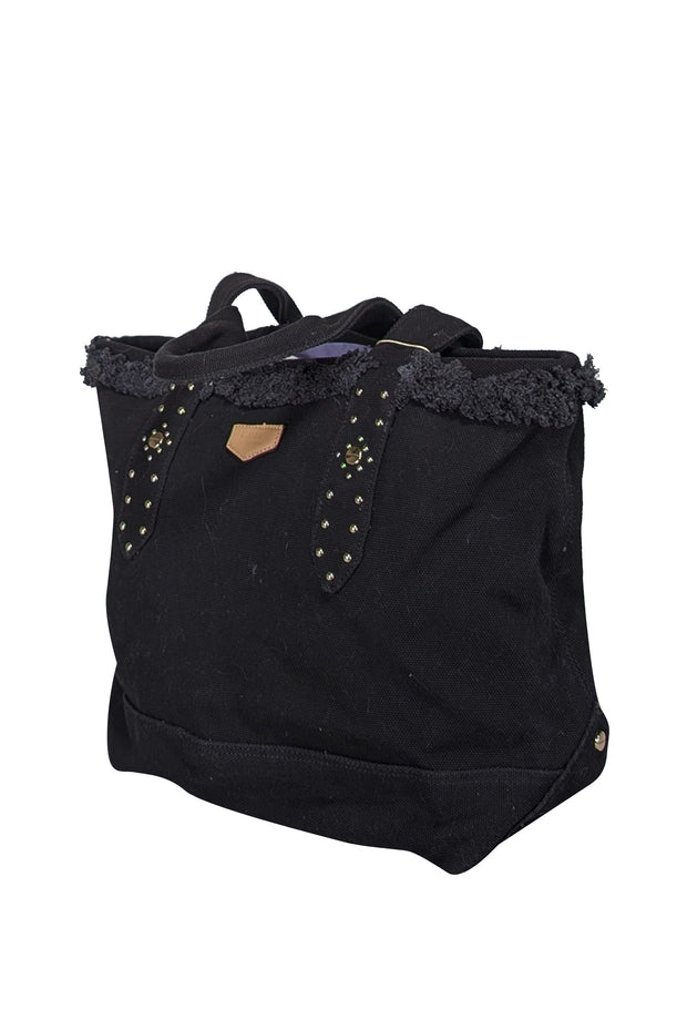 Current Boutique-Aimee Kestenberg - Black Canvas Stud Detail Tote Bag