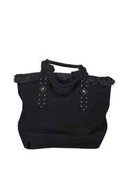 Current Boutique-Aimee Kestenberg - Black Canvas Stud Detail Tote Bag