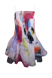 Current Boutique-Aje - White, Pink, Black, & Multi Color Pleated Tulle Dress Sz 8