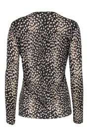 Current Boutique-Akris - Olive & Cream Speckled Print Long Sleeve Sz 12