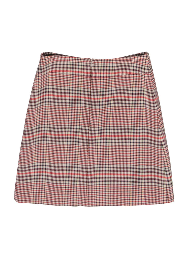 Current Boutique-Akris Punto - Beige, Red & Green Plaid Skirt Sz 4