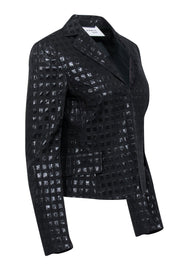 Current Boutique-Akris Punto - Black Metallic Printed Open Blazer Sz 6