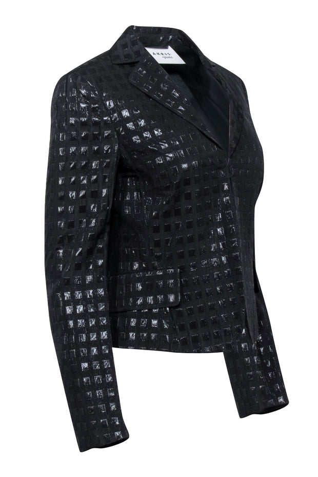 Current Boutique-Akris Punto - Black Metallic Printed Open Blazer Sz 6