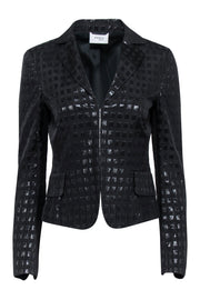 Current Boutique-Akris Punto - Black Metallic Printed Open Blazer Sz 6