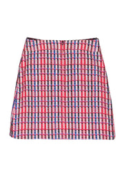 Current Boutique-Akris - Red, Beige, Blue, & Black Plaid Skirt Sz 4