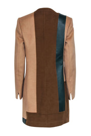 Current Boutique-Akris - Tan, Brown, & Green Long Coat Sz 6