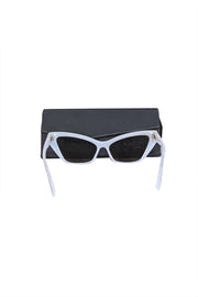 Current Boutique-Alain Mikli - Off White Print Cat Eye Slim Sunglasses