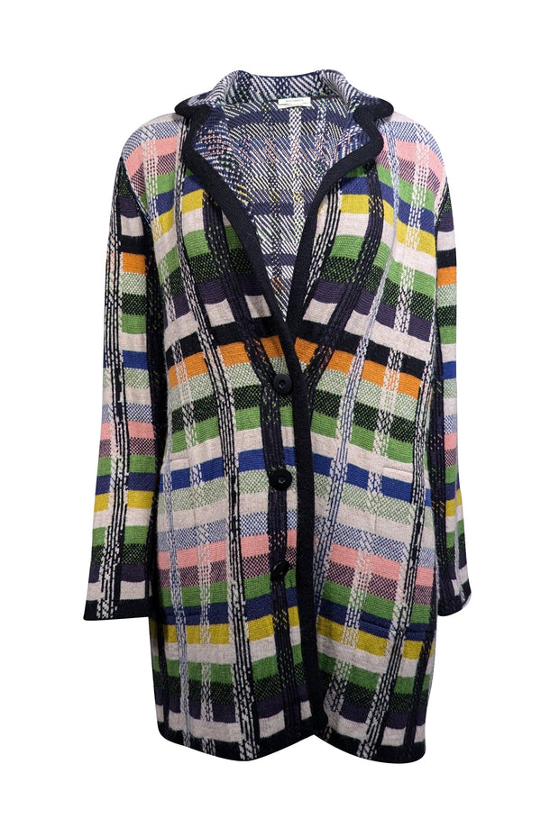 Current Boutique-Aldomartins - Cream & Multicolor Plaid Wool Blend Jacket Sz M