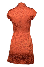 Current Boutique-Alexa Chung - Burnt Orange Floral Print Silk Blend Dress Sz 2