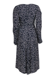 Current Boutique-Alexa Chung - Navy & Cream Cloud Print Long Sleeve Dress Sz 10