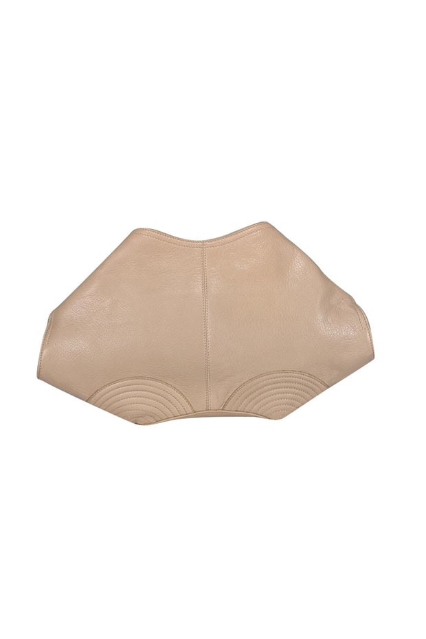 Current Boutique-Alexander McQueen - Beige Leather Manta Clutch Bag