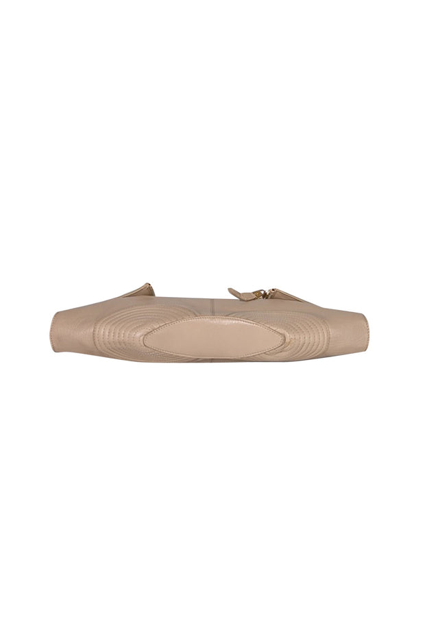 Current Boutique-Alexander McQueen - Beige Leather Manta Clutch Bag