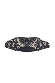 Current Boutique-Alexander McQueen - Black & Cream Animal Print Canvas Manta Clutch Bag