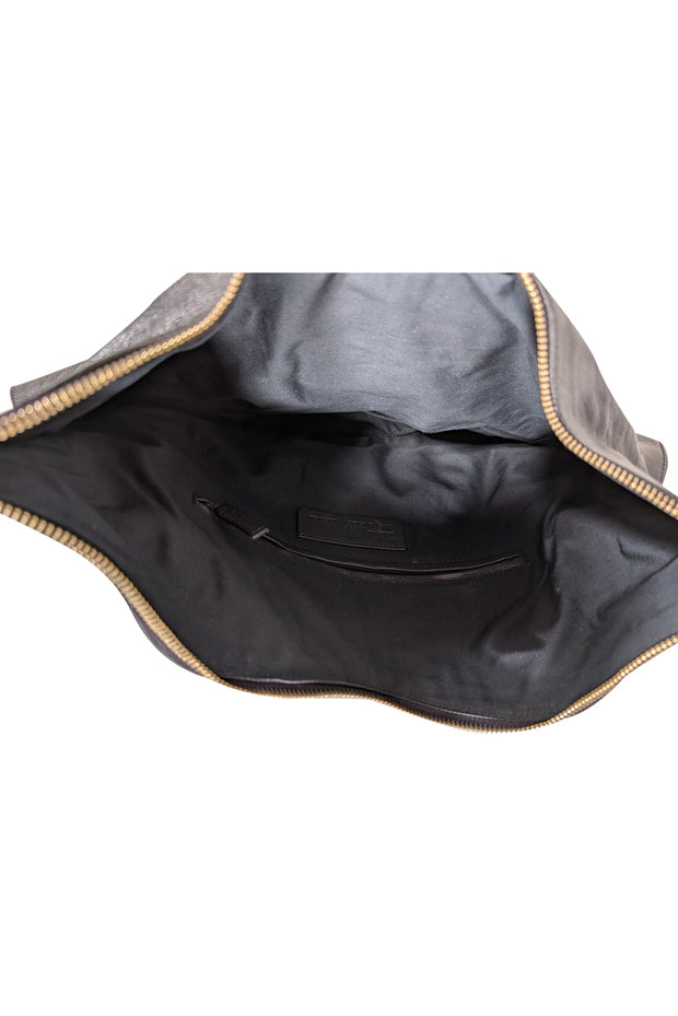 Current Boutique-Alexander McQueen - Black Leather Manta Clutch Bag