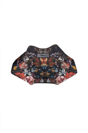 Current Boutique-Alexander McQueen - Black w/ Red & Blue Floral Print Satin Manta Clutch Bag