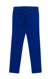 Current Boutique-Alexander McQueen - Cobalt Blue Crop Jeans w/ White Side Stripe Sz 2