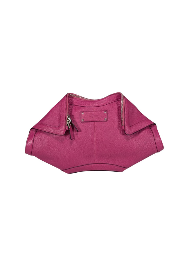 Current Boutique-Alexander McQueen - Pink Leather Manta Clutch Bag