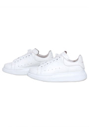 Current Boutique-Alexander McQueen - White Leather Lace Up Sneakers Sz 7.5