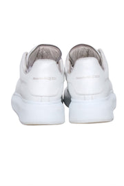 Current Boutique-Alexander McQueen - White Leather Lace Up Sneakers Sz 7.5