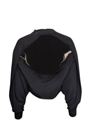 Current Boutique-Alexander Wang - Black Long Sleeve w/ Tan Back Mesh Detail Sweater Sz S